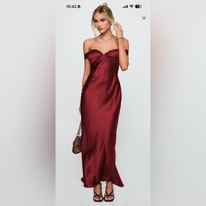 Chic One Shoulder Burgundy Dress